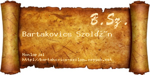 Bartakovics Szolón névjegykártya